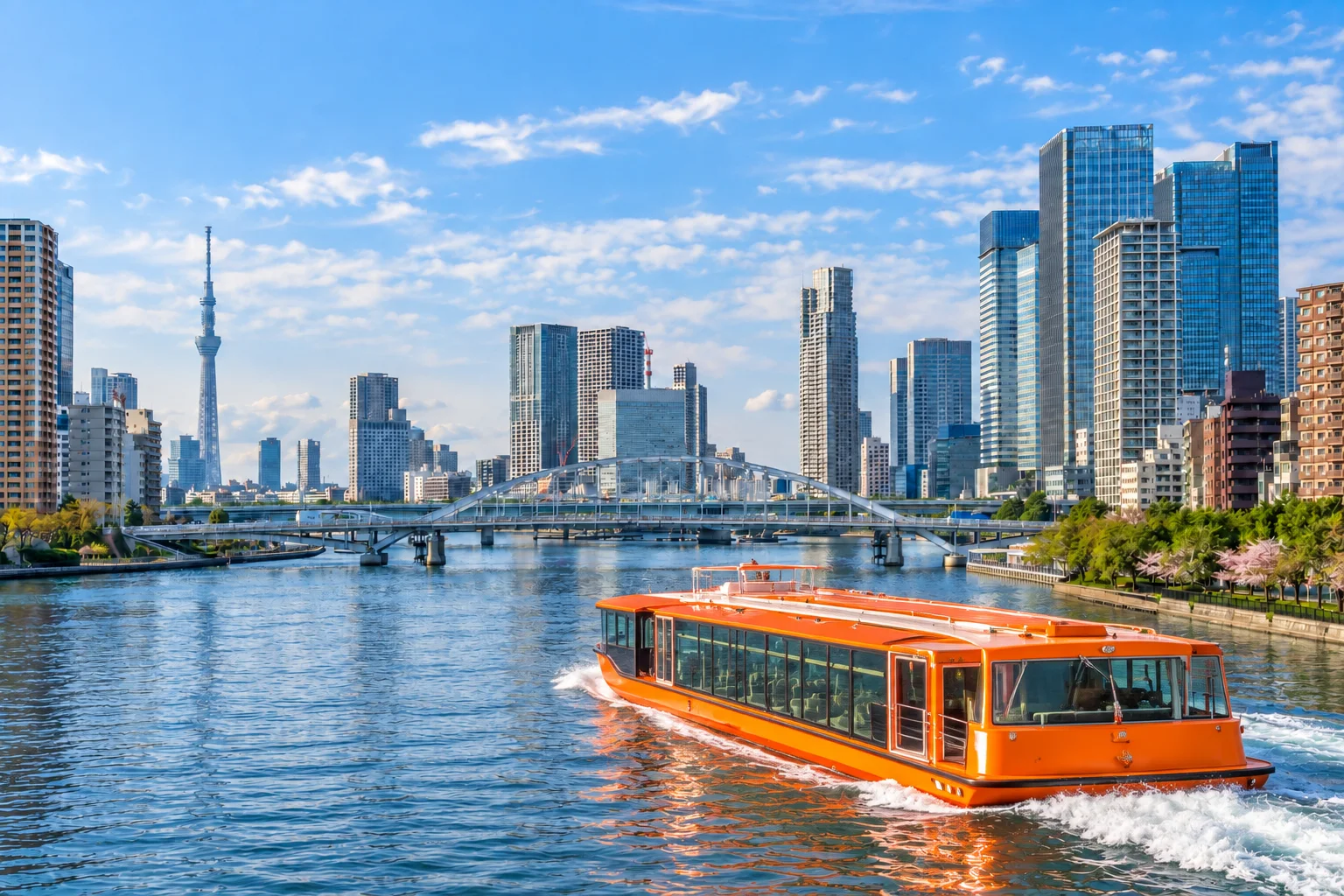 Tokyo waterfront and skyline in Japan